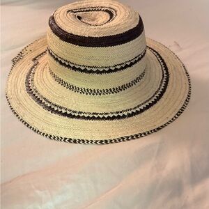 Stylish Black and Cream Women's Straw Hat